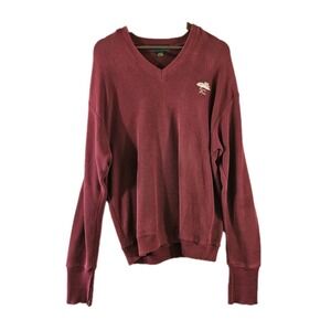 Izod Club Sweater Mens Large Maroon V Neck Torrey Pines Golf Pullover 90s Club